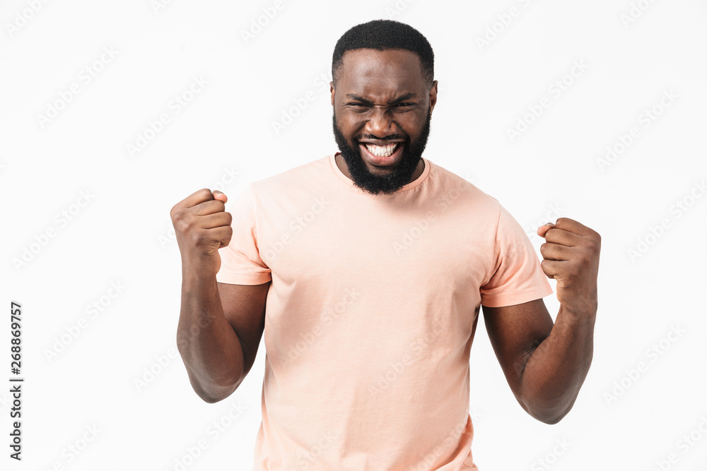 Portrait of an angry african man wearing t-shirt Portrait of an angry african man wearing t-shirt