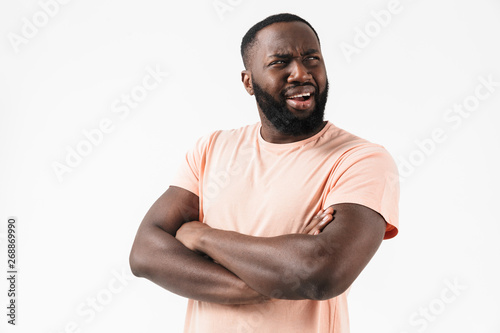 Portrait of a confused african man