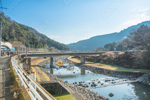 The river and bridge in Hakone city, Kanagawa prefecture, Japan