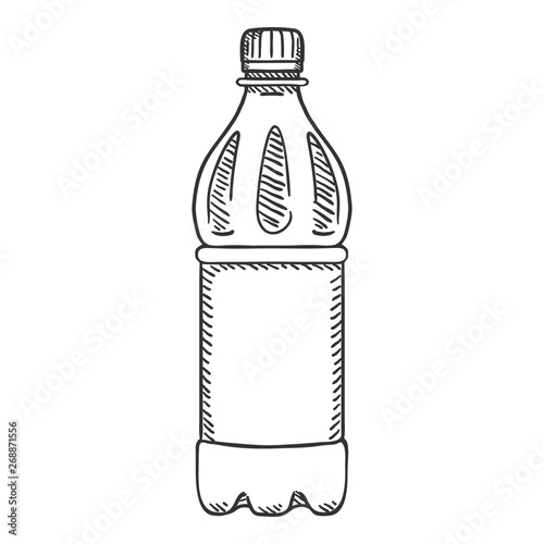 Vector Sketch Illustration - Small Plastic Bottle.