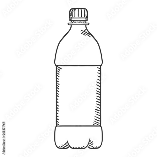 Vector Sketch Illustration - Small Plastic Bottle.