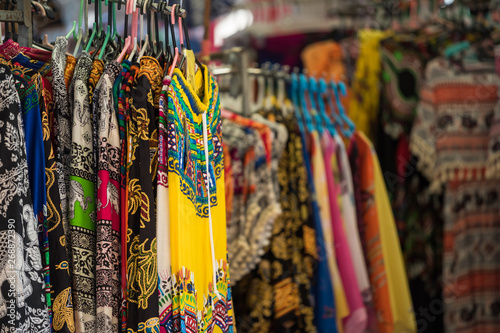 Woman dresses and pants in Thai market