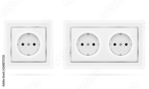 electrical socket outlet for indoor electricity wiring stock vector illustration