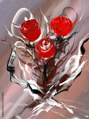 Abstract image red roses
