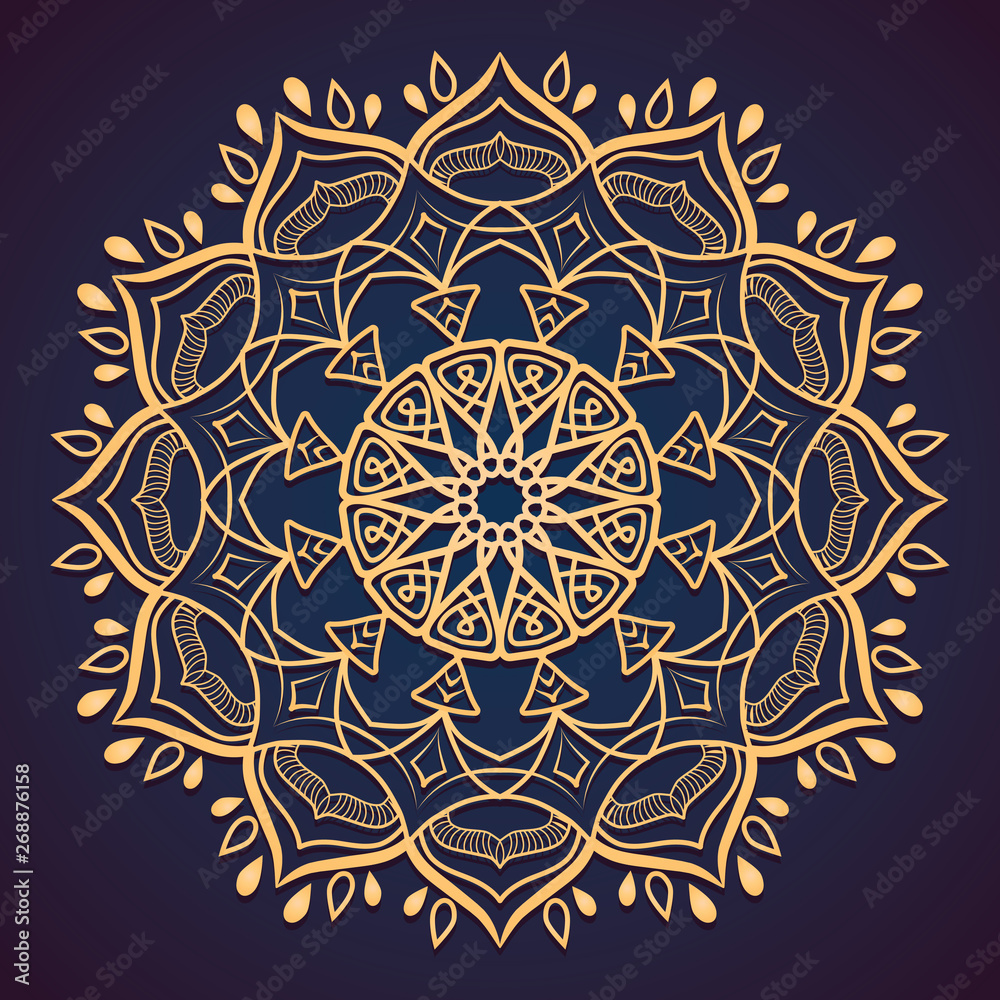 Complex golden mandala pattern