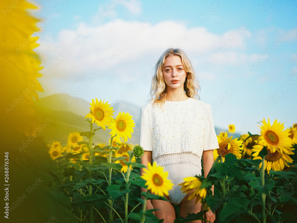 Sunflowers Field with Joy and happiness Sunflowers Field with Joy and happiness