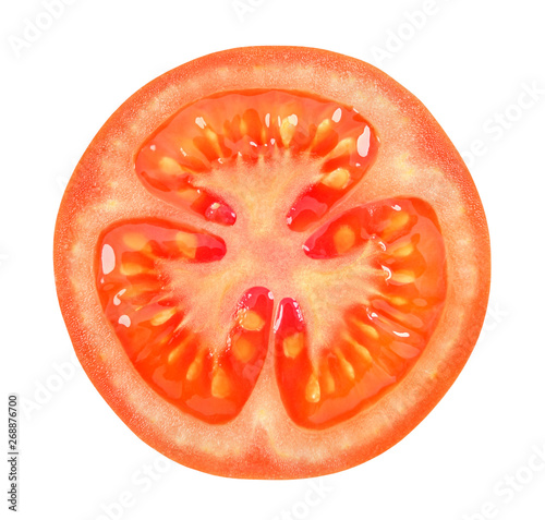 Wallpaper Mural Red tomato cut across isolated on white background with clipping path. Torontodigital.ca