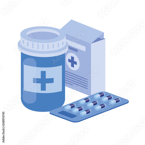 medicine drugs on white background
