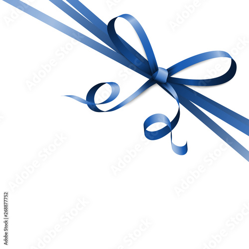 blue colored ribbon bow