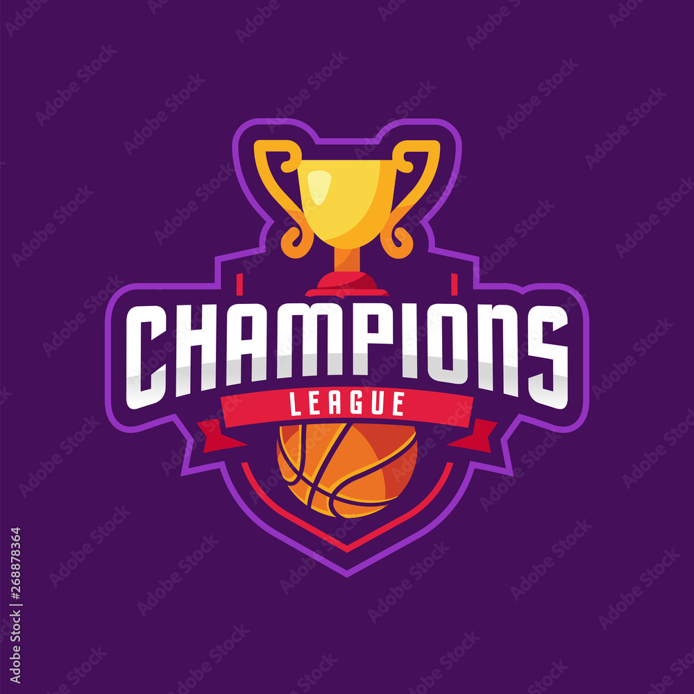 Basketball Champions League Logo Sport Stock Vector | Adobe Stock