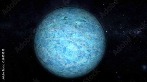 3D illustration of Earth from space. Global cooling covering Earth planet. Apocalypse concept. © Harbinger Arts