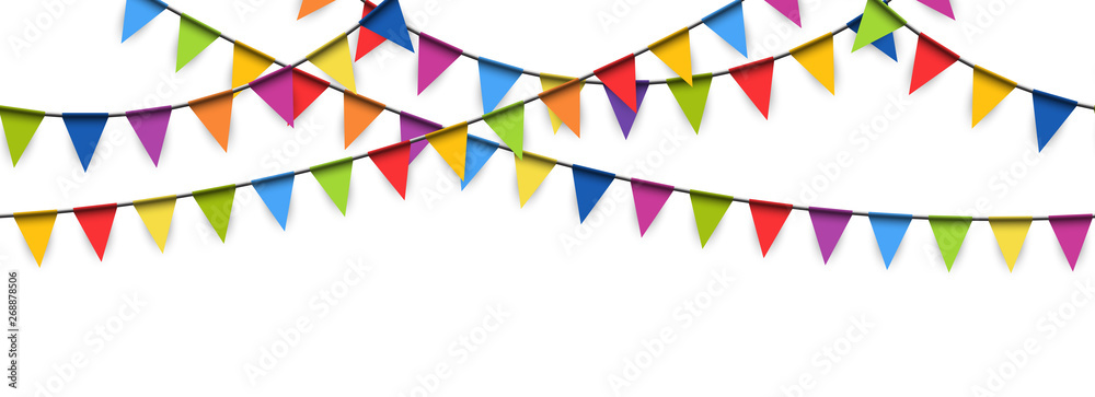 Fototapeta premium seamless colored garlands party background