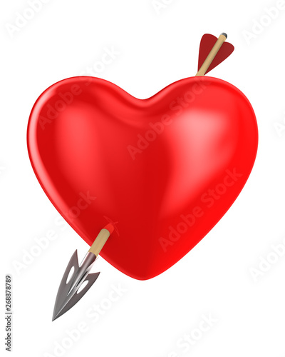 heart and arrow on white ba...