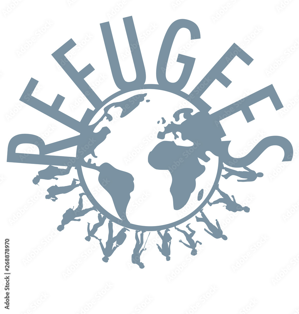 Refugee word concept around the world