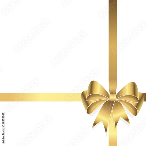 golden colored ribbon bow