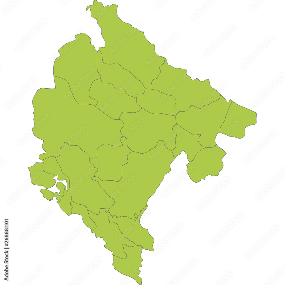 Fototapeta premium mappa montenegro