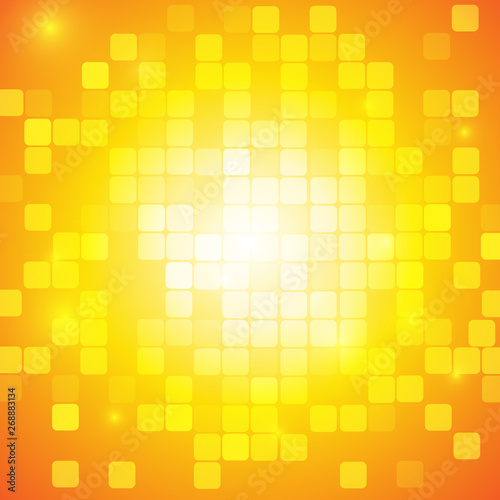 Vector : Abstract yellow square background