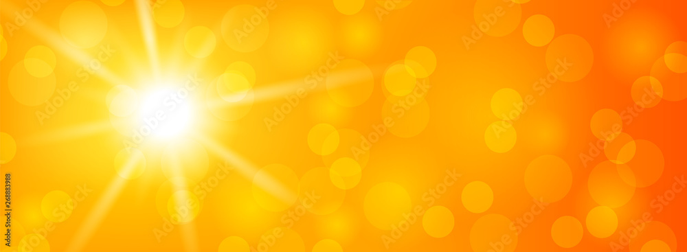 Fototapeta Sommer Sonne Hintergrund abstrakt mit Sonnenstrahlen Banner