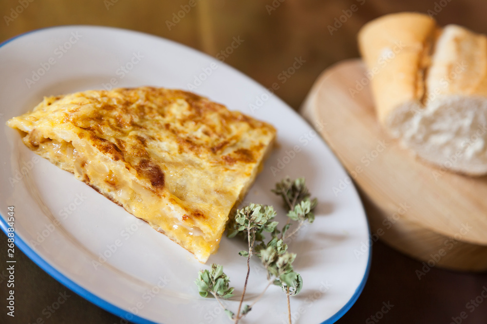 Spanish Tortilla, Pincho de Tortilla. Homemade typical tortilla de patatas Spanish Tortilla, Pincho de Tortilla. Homemade typical tortilla de patatas
