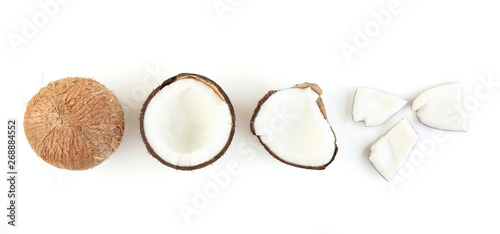 Ripe coconuts isolated on white background