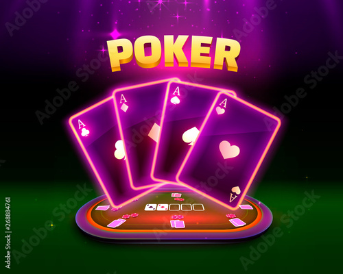 Poker table with the cards and chips background.