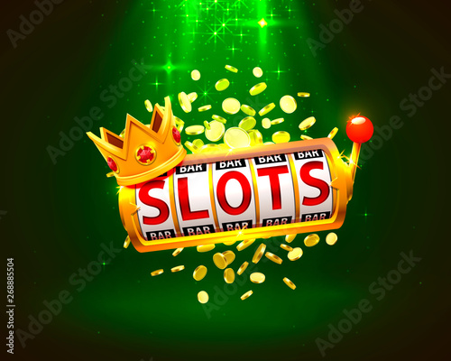 King slots 777 banner casino on the green background. Vector 