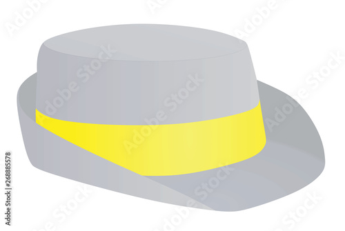 Grey bowler hat. vector illustration