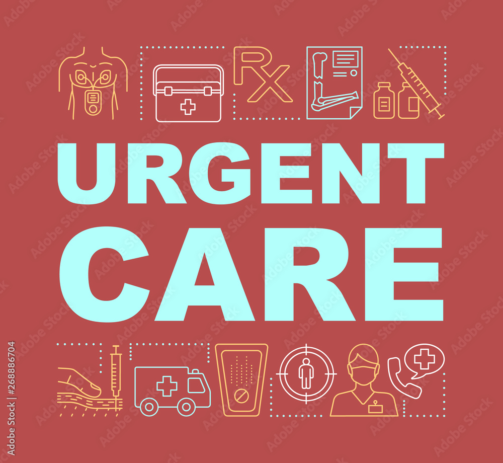 Naklejka premium Urgent care word concepts banner