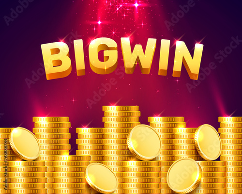 Big win casino signboard, game banner design.