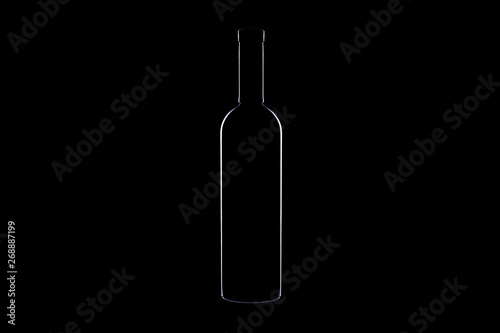wine bottle silhouette over black background
