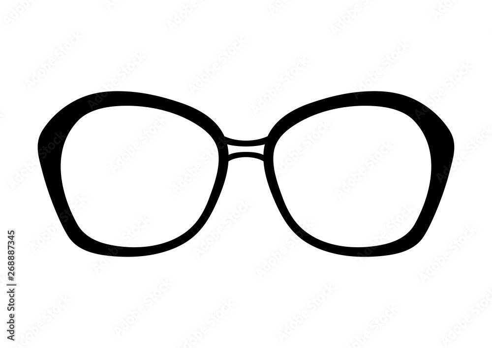 Glasses vector. Accessory art black collection cool flat design. Vector illustration of elegan spectacles in black frame white background Glasses vector. Accessory art black collection cool flat design. Vector illustration of elegan spectacles in black frame white background