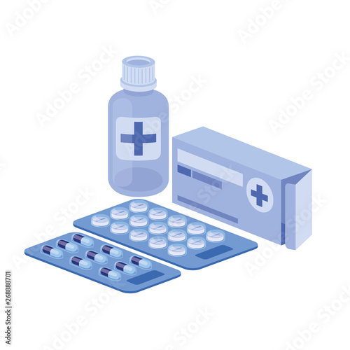 medicine drugs on white background