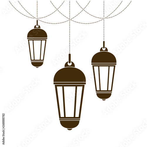 ramadan kareem lantern hanging icon