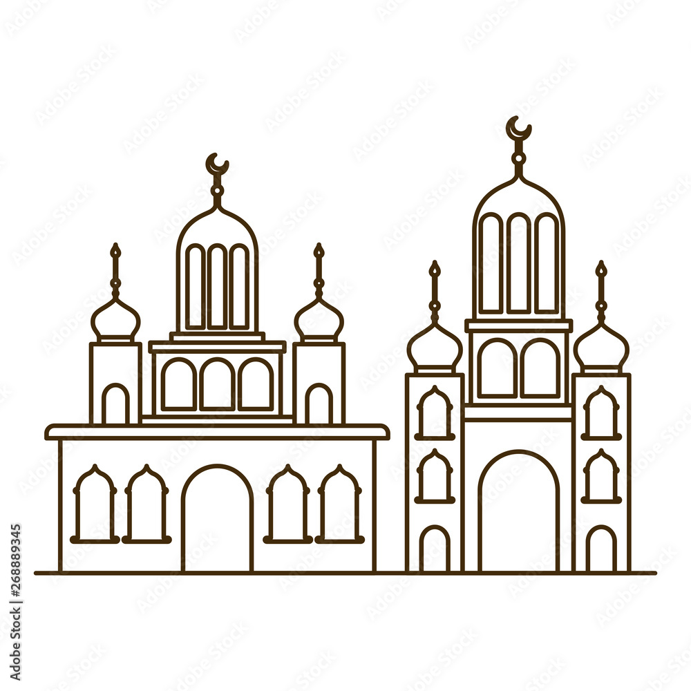 ramadan kareem mosque building icon