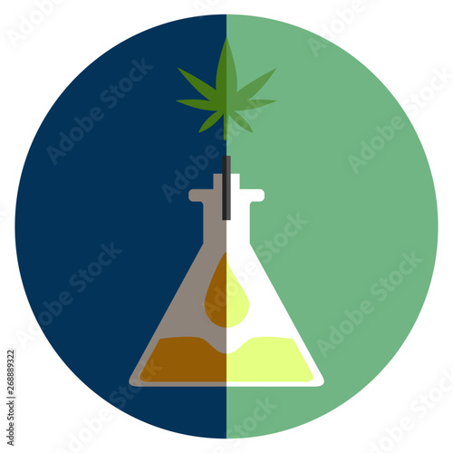 Icon of cannaibs, hemp or marijuana extraction process