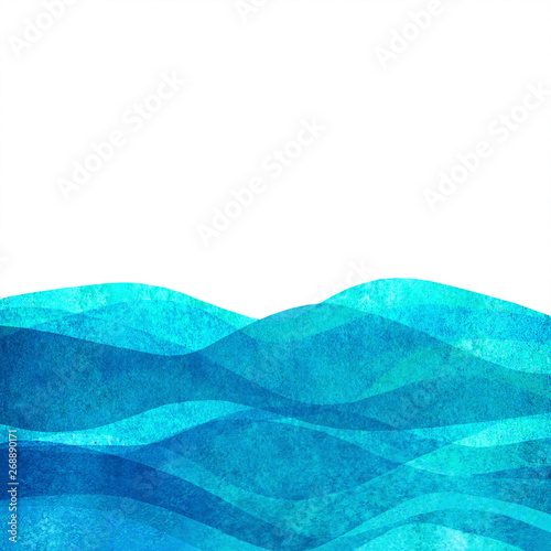 Watercolor transparent wave...