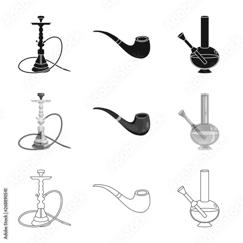 Isolated object of refuse and stop symbol. Set of refuse and habit stock symbol for web.