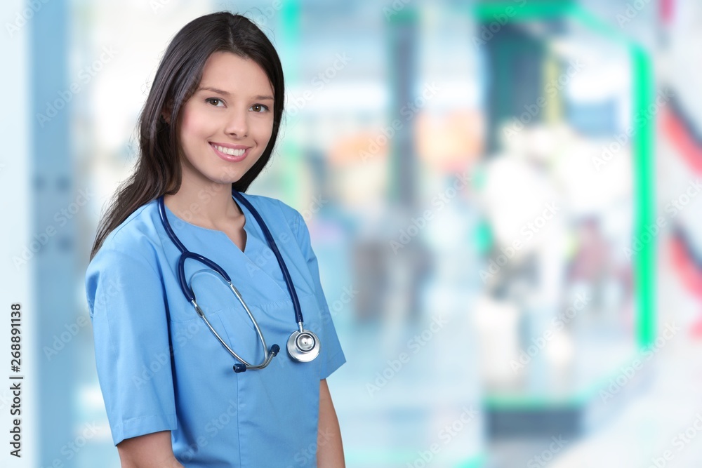 Female young doctor attractive young adult emergency Female young doctor attractive young adult emergency