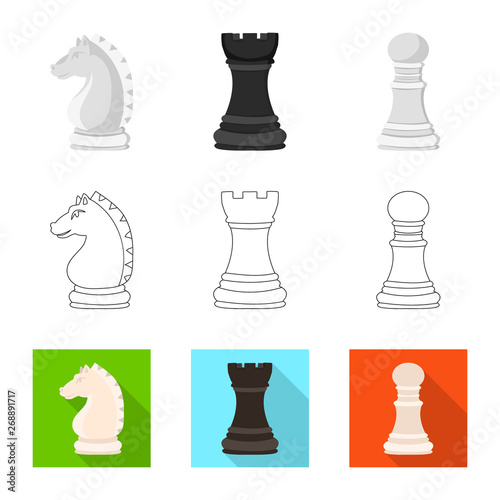 Vector design of checkmate and thin symbol. Set of checkmate and target stock vector illustration.