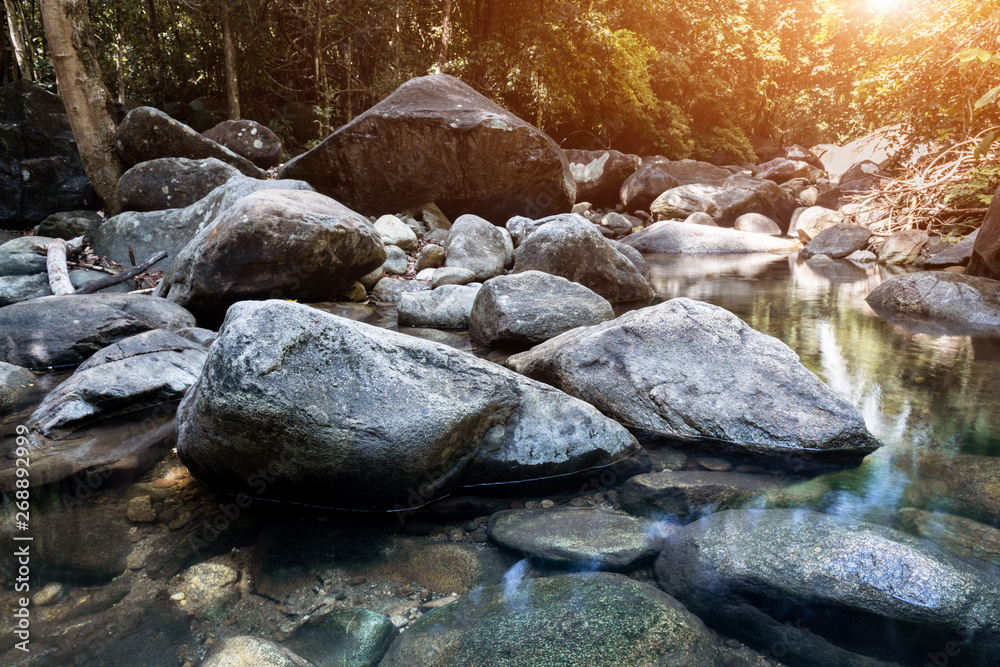 Stones and grop of nature rocks with forest water. Stones and grop of nature rocks with forest water.