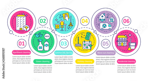 Cleaning services vector infographic template