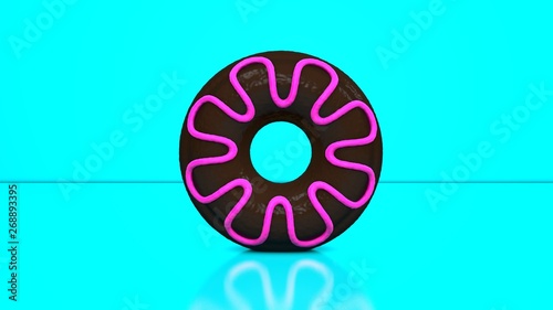 3d illustration of rolling glazed donut.