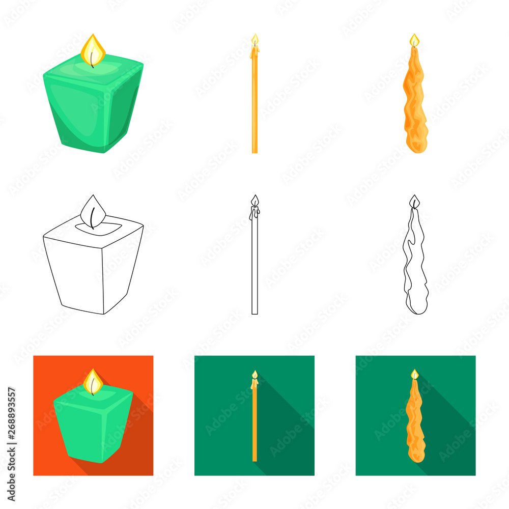 Vector design of relaxation and flame sign. Set of relaxation and wax stock symbol for web. Vector design of relaxation and flame sign. Set of relaxation and wax stock symbol for web.