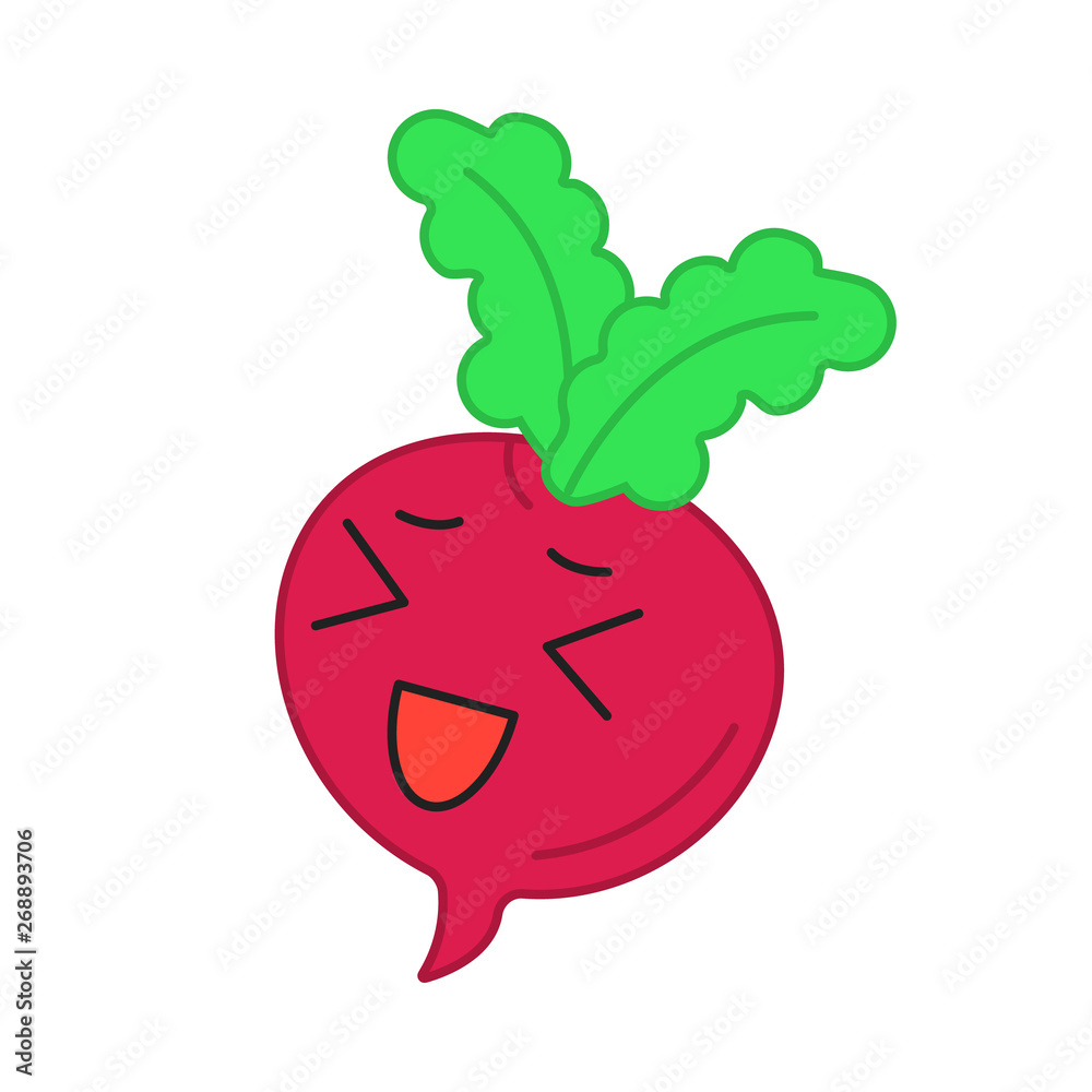 Beetroot cute kawaii vector character Beetroot cute kawaii vector character