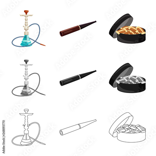 Isolated object of refuse and stop logo. Collection of refuse and habit vector icon for stock.