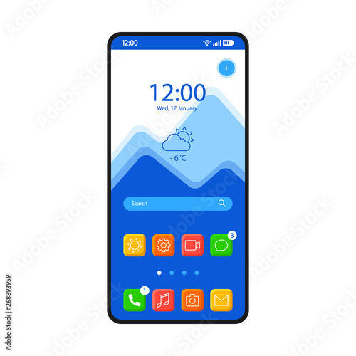 Home screen smartphone interface vector template