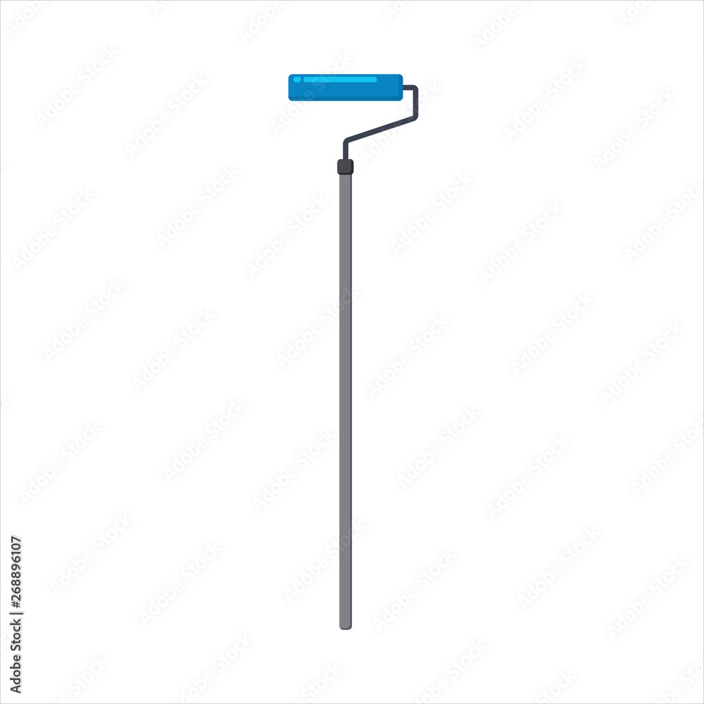 Paint roller brush. Blue paint texture when painting with a roller Paint roller brush. Blue paint texture when painting with a roller