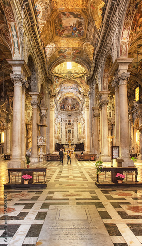 The 16th century baroque San Siro basilica in the historic center of Genova