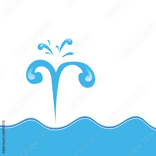 water blowing and spraying illustration