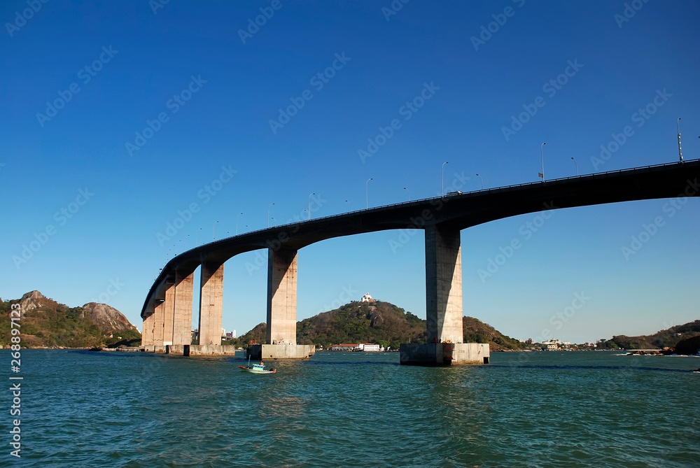Third Bridge and the Penha Convent photographed in Vila Velha, Espirito Santo. Picture made in 2007. Third Bridge and the Penha Convent photographed in Vila Velha, Espirito Santo. Picture made in 2007.